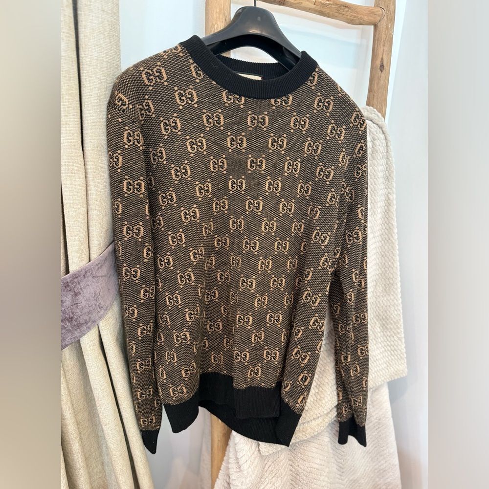 NWOT Gucci GG jacquard wool sweater - Picture 9 of 11